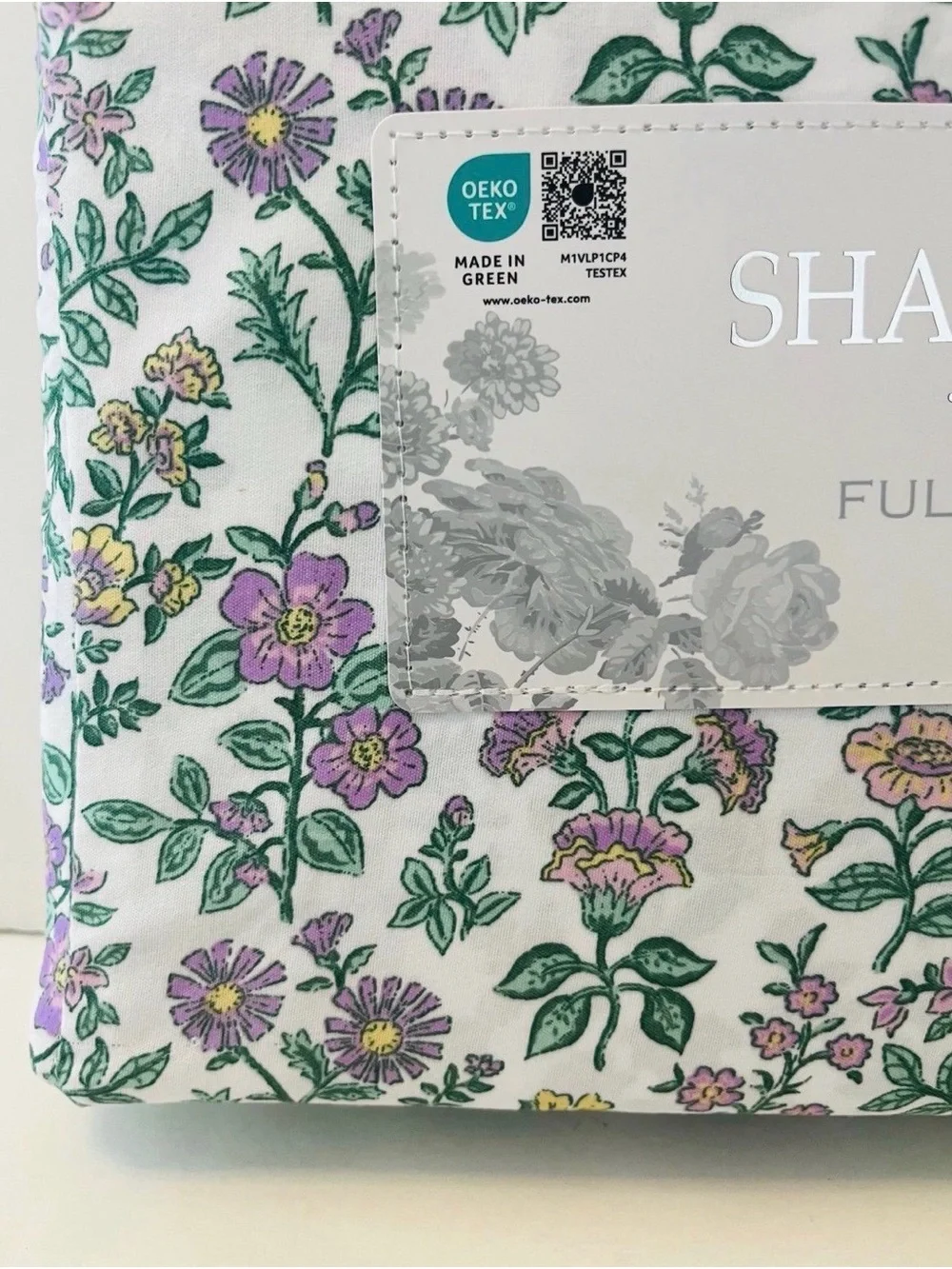 Shabby Chic Full Size Mountain Floral Sheet Set Purple Pink Yellow Flowers